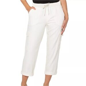 Liverpool The Rascal Tie Front Straight Utility Pants Whipped Cream Womens 6/28